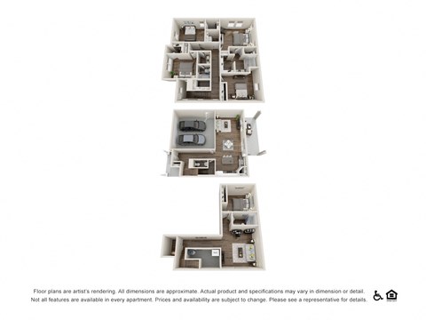Floor plan for 5 beds, 3.5 baths, 2800 sqft